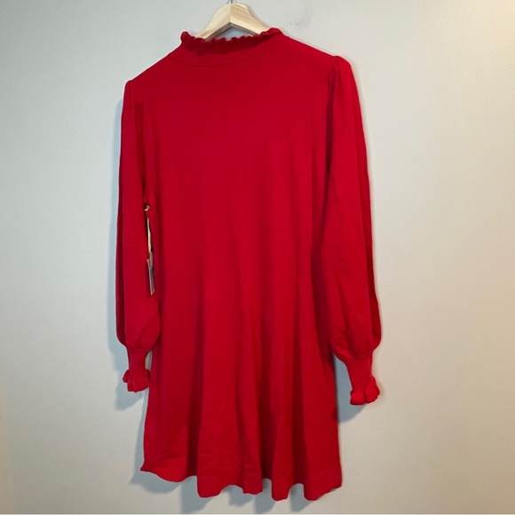CeCe Womens Ruffled Sweater dress Luminous Red XL - Picture 8 of 11